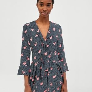 zara flamingo dress